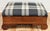 Wood Antique Early American Plaid Upholstery Foot Stool For Sale - Image 7 of 11