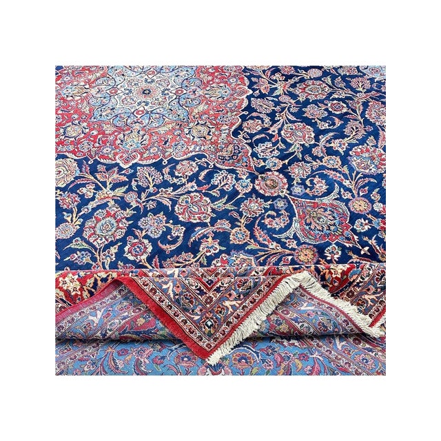1960s Old Persian Kashan Masterpiece Rug 10’5″ X 13’9″ For Sale - Image 10 of 10