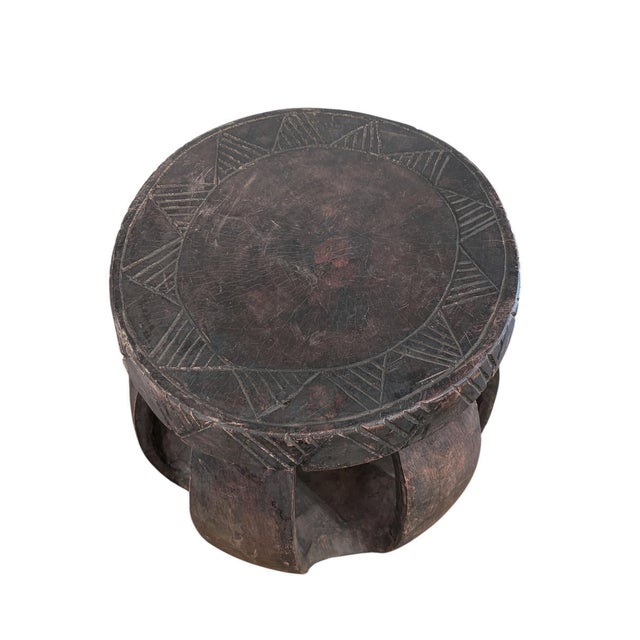 1980s Vintage Rustic African Baga Stool Guinea-Bissau 11.5" H For Sale - Image 5 of 6