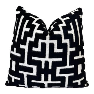 Onyx Myriad Velvet Throw Pillow With Feather Down Insert For Sale