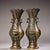 Pair of Vintage Gold-Inlaid Bronze Peacock Vases - Asian Chinoiserie Archaic Vessels For Sale - Image 9 of 9