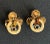 Antique/Vintage Art Deco Gold Stud Earrings With Garnet Gemstone, Pair For Sale - Image 4 of 4