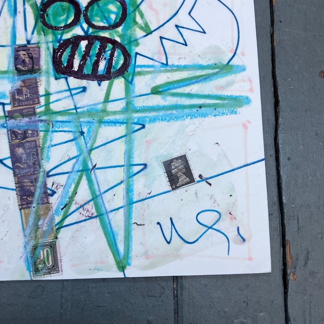 Abstract 1980’s Original Wayne Cunningham Abstract Drawing For Sale - Image 3 of 4