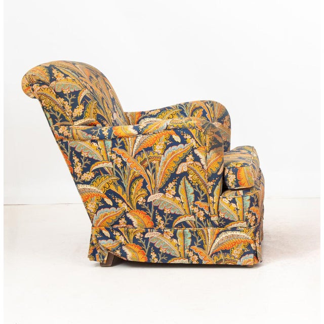 Late 20th Century Paisley Upholstered Armchairs, Pair For Sale - Image 5 of 7