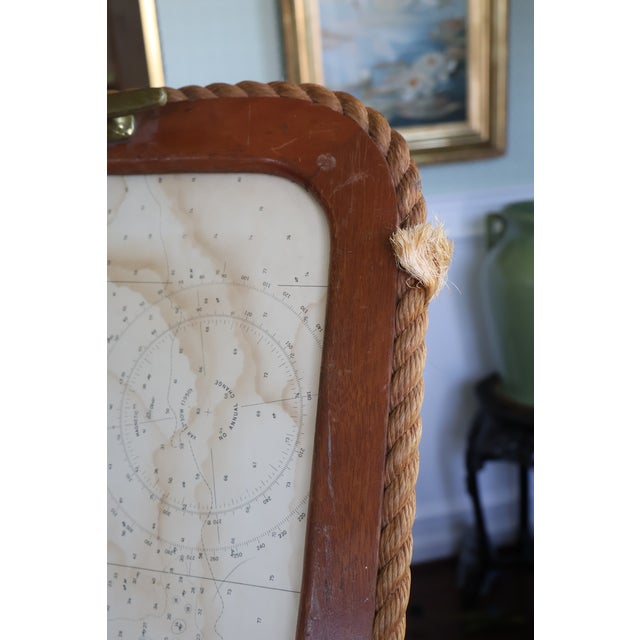 Vintage SeaCraft Solid Mahogany Stamford Harbor Nautical Chart Tray For Sale - Image 15 of 18