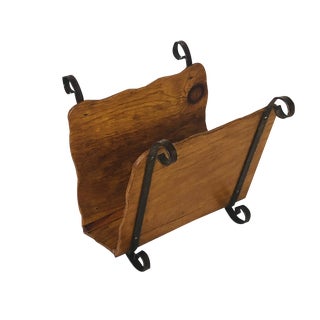 Vintage Rustic Magazine Rack, 1950s For Sale