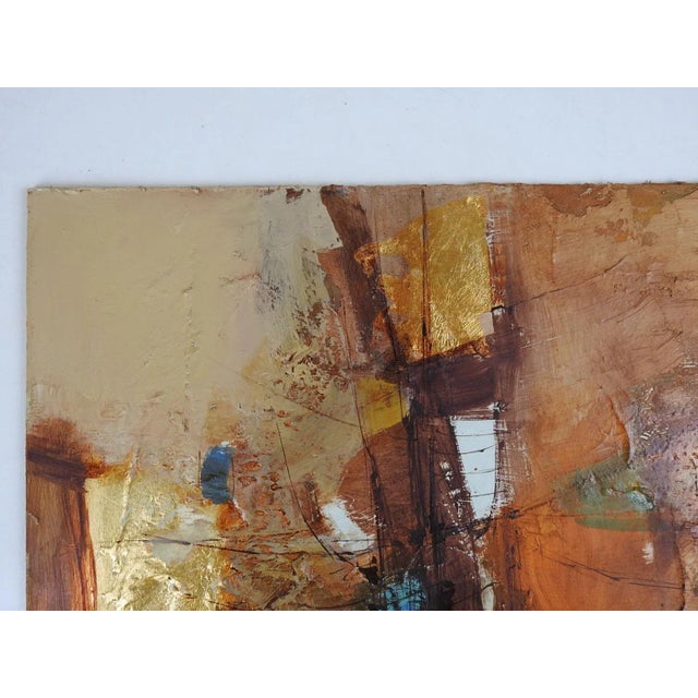 Vintage Mid 20th Century Abstract Mixed Media Painting For Sale - Image 4 of 9