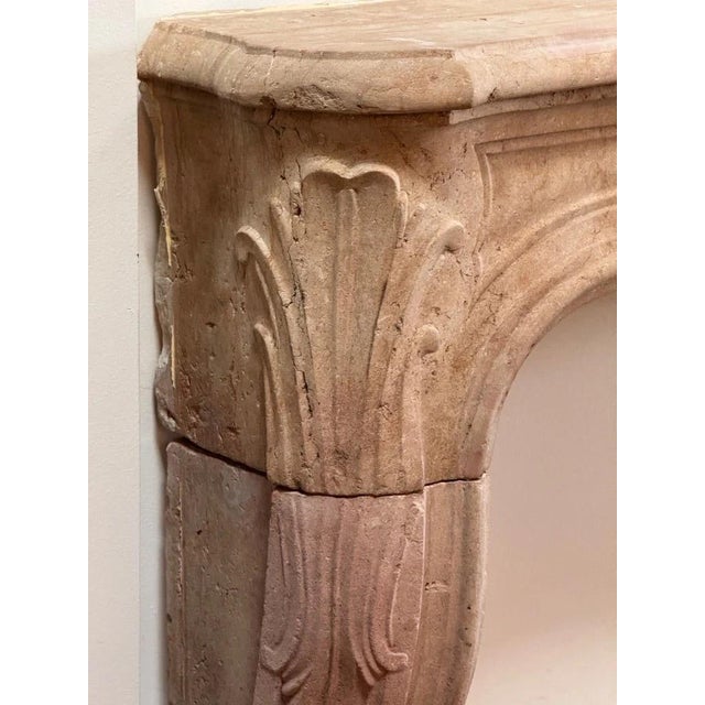 Stone Fine French Limestone Mantelpiece, 18th Century, C, 1745 For Sale - Image 7 of 12