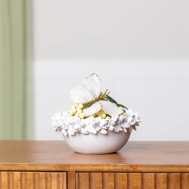 Traditional Decorative Floral Sculpted Bowl For Sale - Image 3 of 4