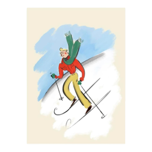 "The Skier" Limited Edition Print on Etching Paper by Tug Rice 2019