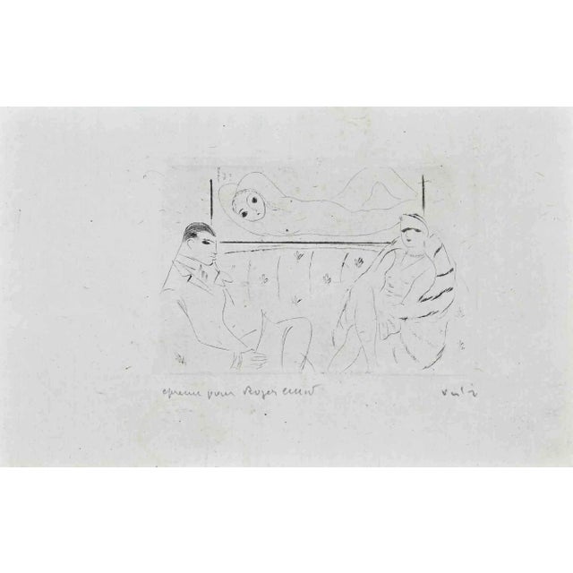 Marcel Vertès, Waiting Room, Original Etching and Drypoint, 1920 For Sale