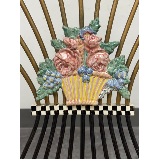 MacKenzie-Childs Flower Basket Armchairs, Pair For Sale - Image 9 of 12