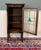 Antique English Arts & Crafts Oak Leaded Stained Glass Bookcase Cabinet c.1930s For Sale In Dallas - Image 6 of 17