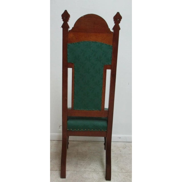 Antique Victorian Throne Chair Carved Oak Church Chapel Masonic A For Sale - Image 12 of 12