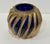 Unique, brutalist solid brass tea light holder with caged cobalt glass interior. Acquired from the vintage market in...