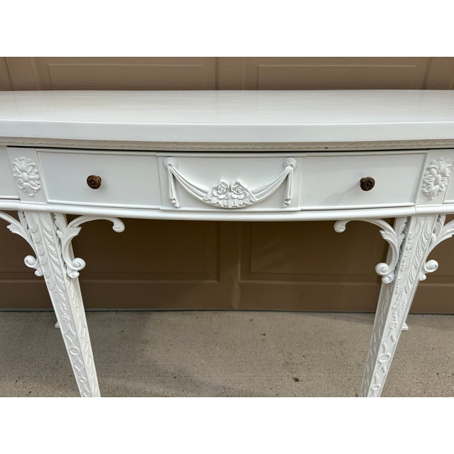 Late 20th Century White Lacquered Chippendale Console by Maitland-Smith For Sale - Image 12 of 15