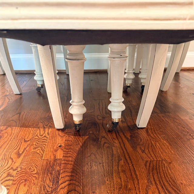Set of 6 Antique Painted Louis XVI Style Dining Chairs For Sale - Image 11 of 14