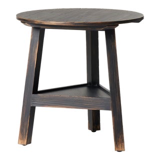 Four Hands Kickapoo River Cricket Table - Distressed Black Veneer For Sale
