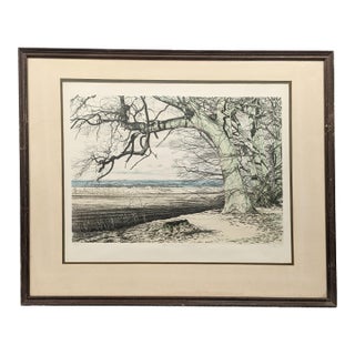 1980s George Guest "Badbury Hill Fort" Limited Edition Lithograph 52/200 With Christie's Coa For Sale