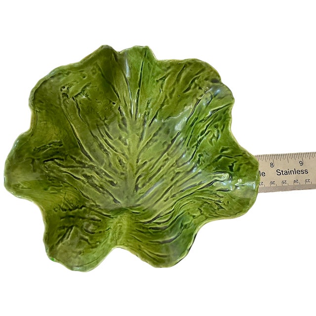 1950s Pat Young Handmade Green Leaf Pottery Bowls Dodie Thayer Style — Set of Four For Sale - Image 11 of 13