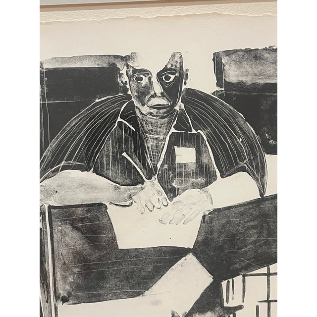Black Ted Faiers Woodcut Print Dated 1966 For Sale - Image 8 of 13