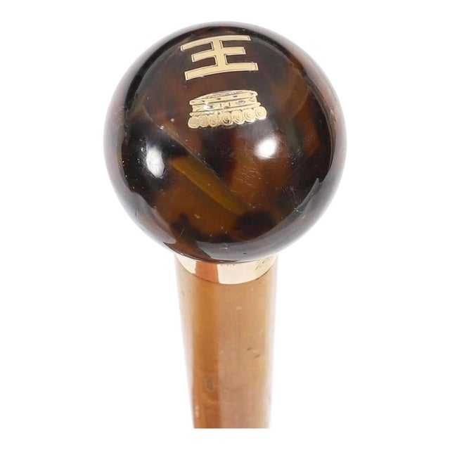 Antique Walking Stick Cane in 18k Gold, 1800s For Sale