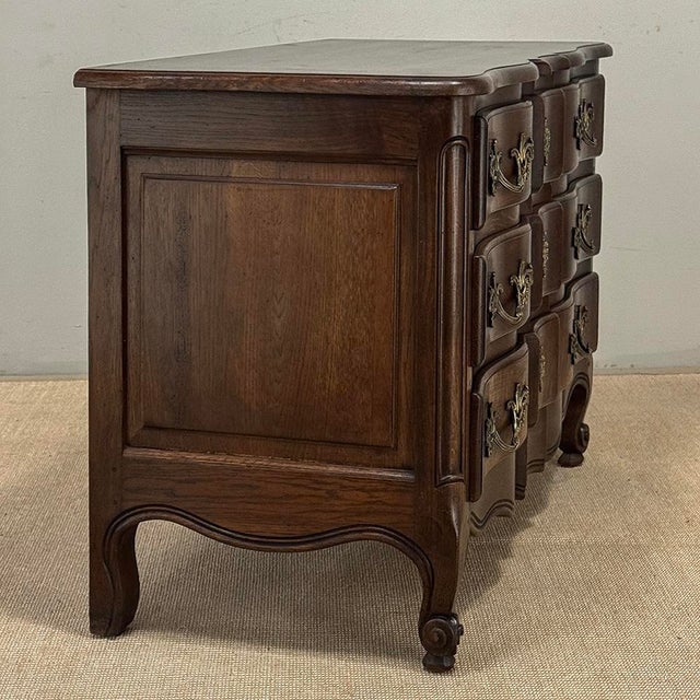 Antique Country French Louis XV Style Solid Oak Commode For Sale - Image 12 of 18