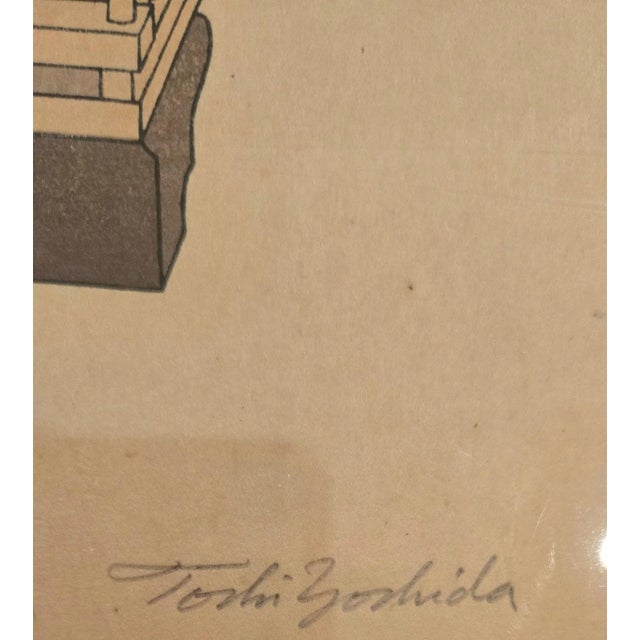 Framed Japanese Woodblock Print " Buncho" (1927) by Artist Toshi Yoshida For Sale - Image 4 of 5