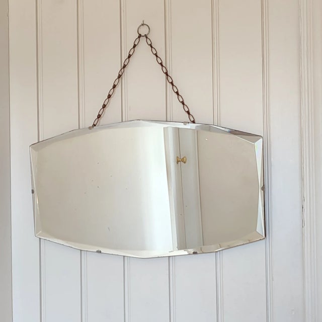 Mid-Century Modern Mid-Century Modern Frameless Distressed Wall Mirror, 1940s For Sale - Image 3 of 11