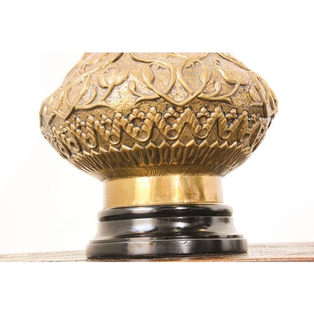 Moorish Mughal Indo Persian Islamic Brass Table Lamp For Sale - Image 9 of 18