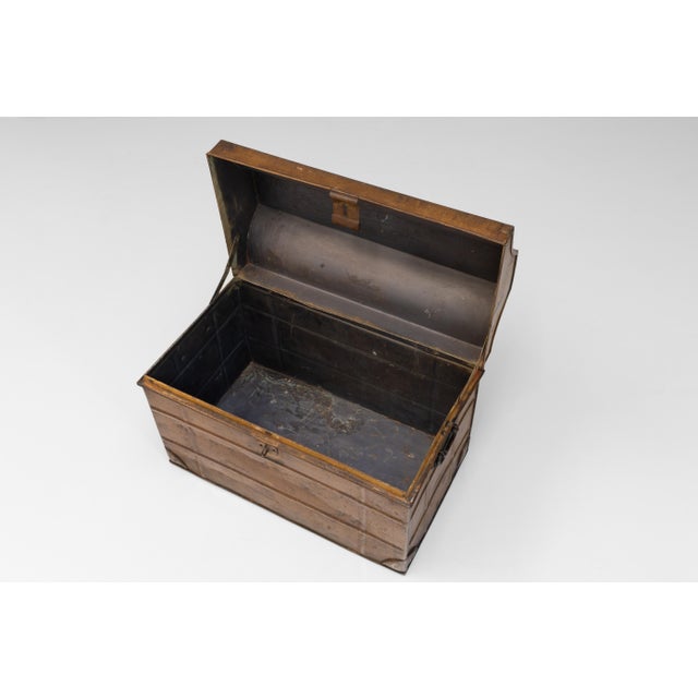 1900 - 1909 Antique Tin Trunk, 1900 For Sale - Image 5 of 9