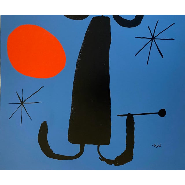 Mid 20th Century Antique Silk Screen Print of Miro's Personage, Vintage, Signed For Sale - Image 5 of 7