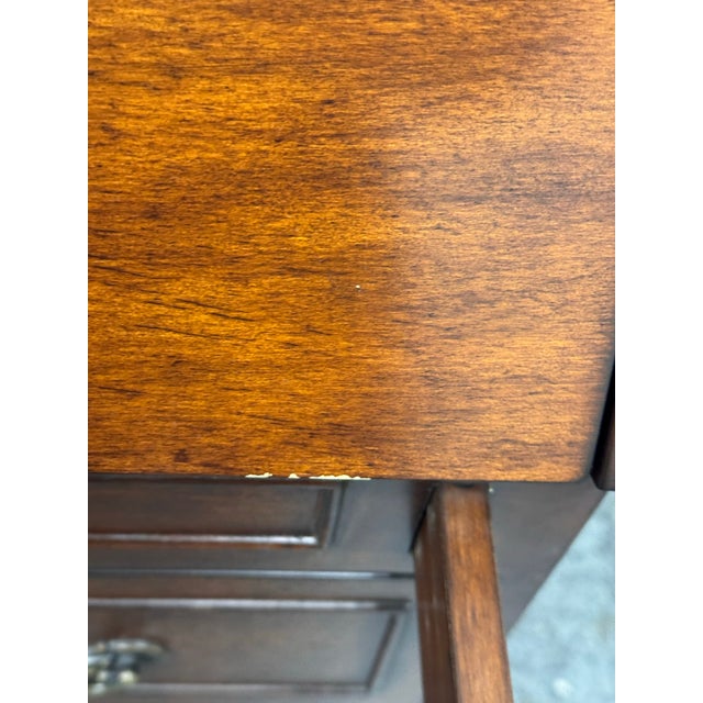 Wood Secretary Desk Chest, Vintage For Sale - Image 4 of 12