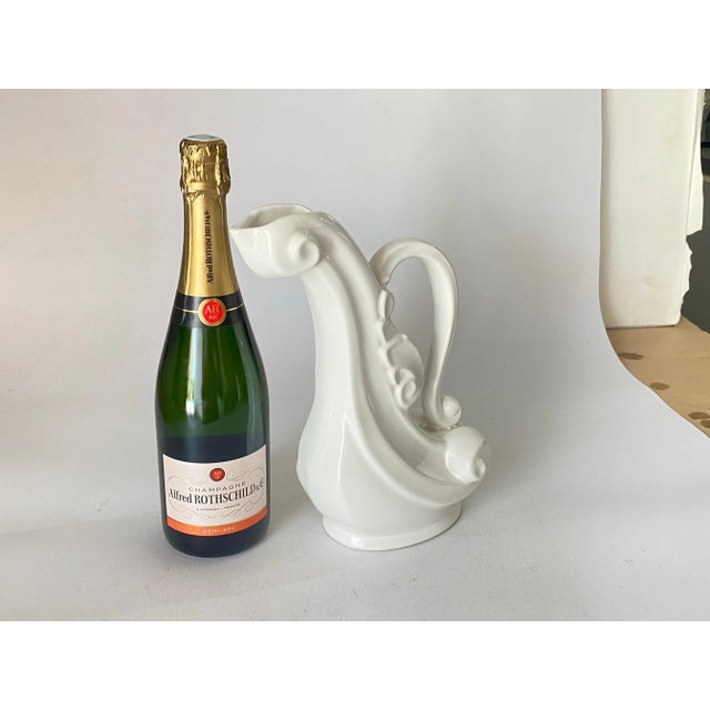 Ceramic Jug with White Color Vallauris France, 1960s For Sale - Image 9 of 10