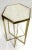 Contemporary Contemporary White Marble and Gold Plated Geometric Side Table For Sale - Image 3 of 5