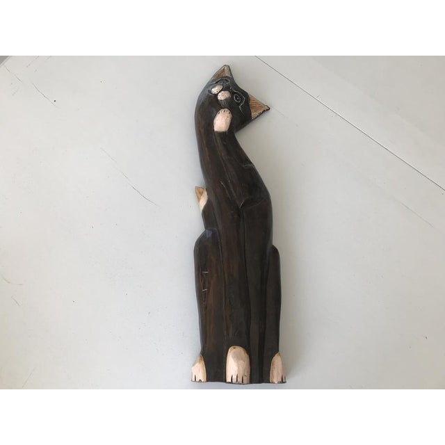 Hand Carved Wooden Big Kitten, 1970s For Sale - Image 16 of 16
