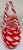 Hollywood Regency Vintage Murano-Style Red & White Hand-Blown Art Glass Handbag Purse Vase For Sale - Image 3 of 9