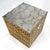 Decorative Brass Pattern Shaped Cube Base Side Table w/ Smoke Mirrored Top MINT For Sale - Image 12 of 13