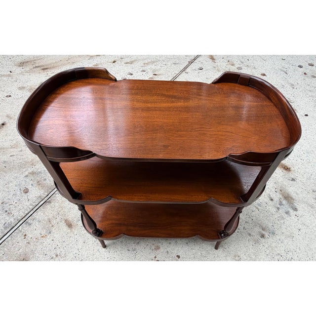 Brown Regency 3 Tier Mahogany Server Etagere Bar For Sale - Image 8 of 14