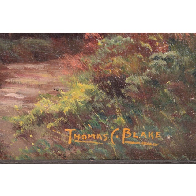 Hudson River Valley Landscape Painting by Thomas C. Blake (Born 1890) For Sale - Image 10 of 11