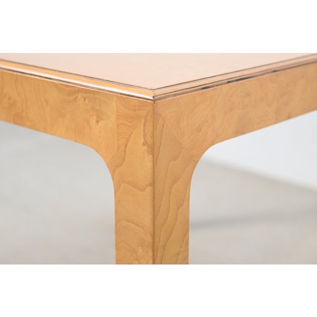 Yellow Henredon Scene Two Burl Wood Side Table | Newly Refinished For Sale - Image 8 of 13