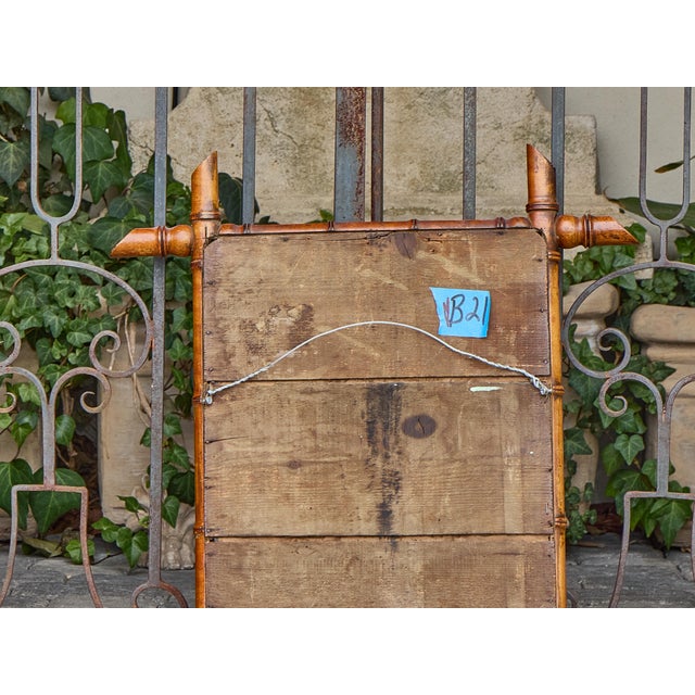 French Faux Bamboo Wall Mirror with Turned Wood Frame, circa 1900 For Sale - Image 11 of 12