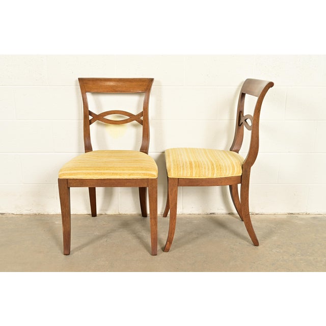Kindel Furniture Style Regency Carved Walnut Dining Chairs, Set of Six For Sale In South Bend - Image 6 of 15