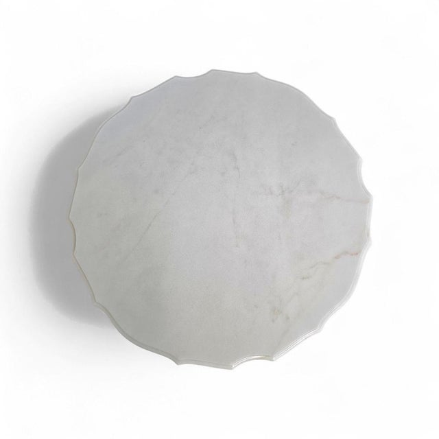 Neoclassic White Drapery Marble Side or Coffee Table, Italy For Sale - Image 17 of 18