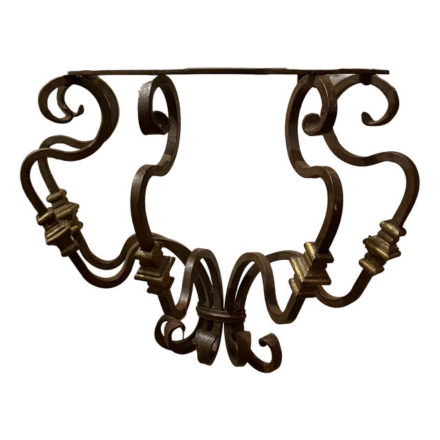 Italian Wrought Iron Wall Consoles, Tuscany, 19th Century, Set of 2 For Sale