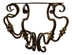 Italian Wrought Iron Wall Consoles, Tuscany, 19th Century, Set of 2