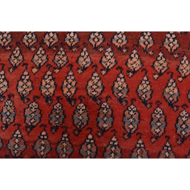 Mir Runner 3’6” X 9’3” Red Wool Vintage Tribal Hand-Knotted Oriental Rug For Sale - Image 9 of 14