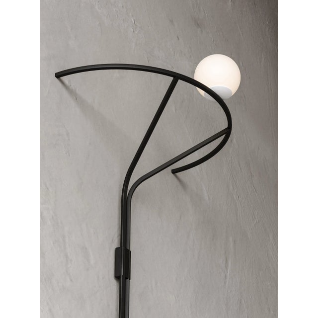 Contemporary Minimalist Led Wall Lamp Sculptural Geometric Art Object Handcrafted Opal Glass For Sale - Image 3 of 10