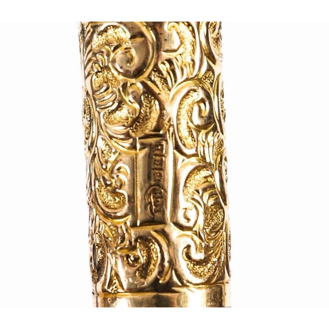 Antique French Gold Plate Walking Stick in Sevres Porcelain, 1800s For Sale - Image 14 of 18