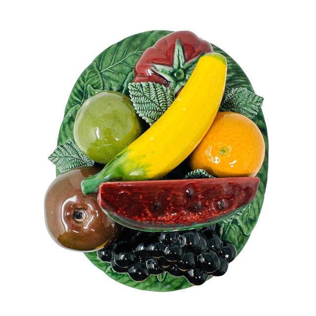 Vintage Portuguese Secla Majolica Fruit Topiary Basket Tureen For Sale - Image 10 of 18